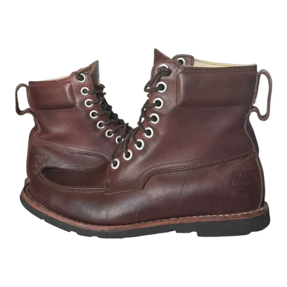 Timberland - Earthkeepers Moc toe Leather Brown Plum Boots size 8